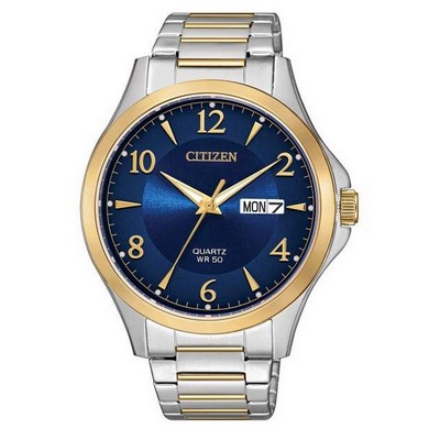 Citizen Men's Quartz Watch, Two-tone with Blue Dial