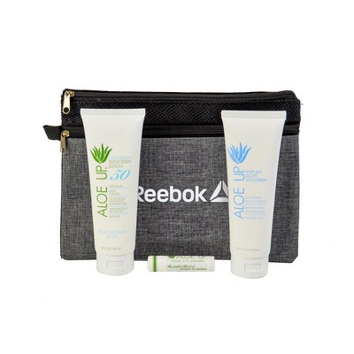 Aloe Up Utility Pouch with White Collection Sunscreen