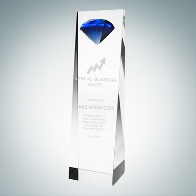 Embedded Blue Diamond Crystal Award (S)