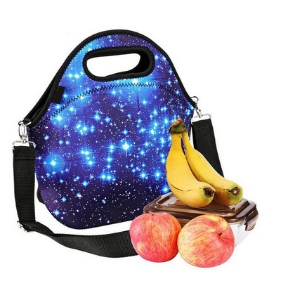 Single Shoulder Sky Print Neoprene Lunch Tote Bag