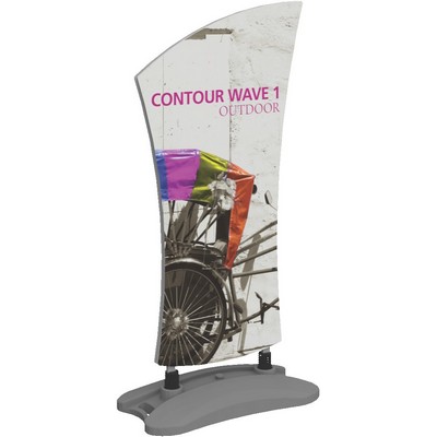 Contour Single-Sided Outdoor Sign Wave 1 w/Fillable Base