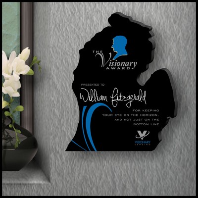 13" Lower Michigan Black Acrylic Plaque