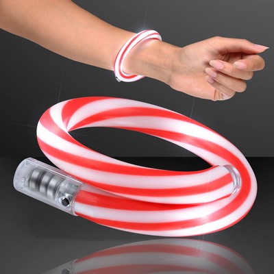 Flashing Christmas Candy Cane Bracelets - BLANK