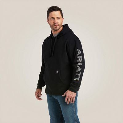 Ariat® Men's Black Rebar® Roughneck™ Pullover Hoodie