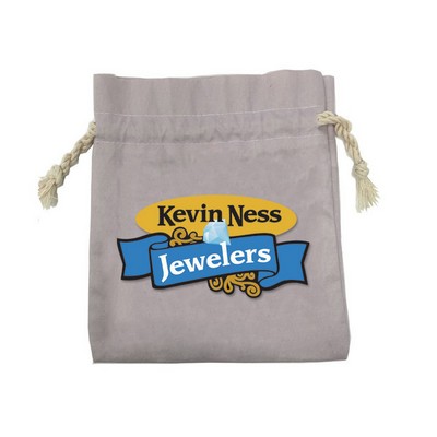 3.5"x3.5" Custom Printed Drawstring Cotton Pouch w/Full Color Print