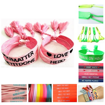 New Cotton Woven Letter Embroidery Tassel Bangle/Bracelets