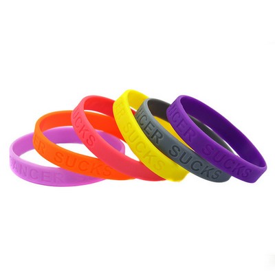 1/2 Inch Custom Debossed Silicone Wristband - High Quality