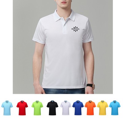 Men's 6 oz. Regular-fit Short-Sleeve Polyester Lapel Polo Shirt