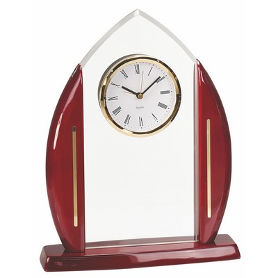 11" Clear Arch Cathedral Acrylic Award w/Clock