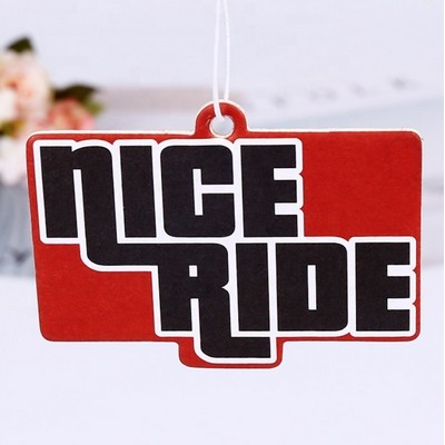 3.75" Die Cut Shape Custom Full Color Printed Air Freshener w/Fresh Pomegranate Scent