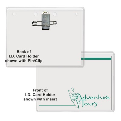 Printed Top Loading I.D. Card Holder w/Combo (4" x 3")