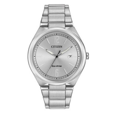 Citizen® Men's Eco-Drive® Stainless Steel Watch w/Silver-Tone Dial