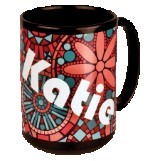 15 Oz. Black/White Sublimatable Ceramic Banner Mug