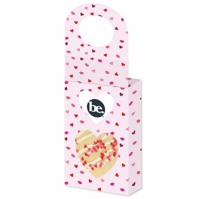 Belgian Chocolate Bar Wine Hanger (1 Oz.) - White Chocolate w/ Festive Valentine's Day Sprinkles