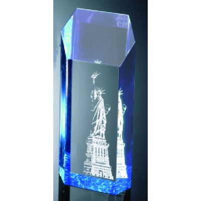 Hex Top Tower Acrylic Award, 8" H