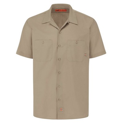 Dickie's® Men's Industrial Short Sleeve Work Shirt - Desert Sand Tan