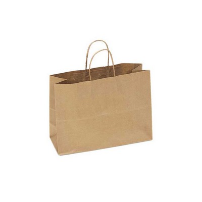 Digitally Printed Tan Kraft Rec Paper Shopping Bag (16"x6"x12")