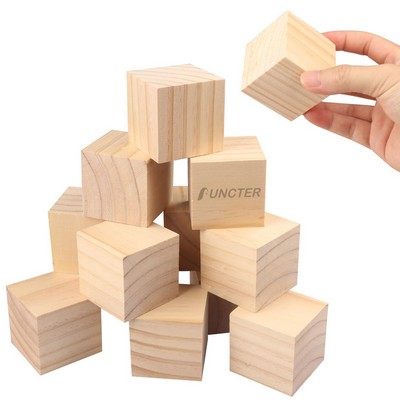 2.75" Natural Wooden Square Block Wooden Cube