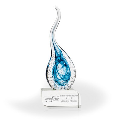 Milton Art Glass Award - Clear Oblong Base