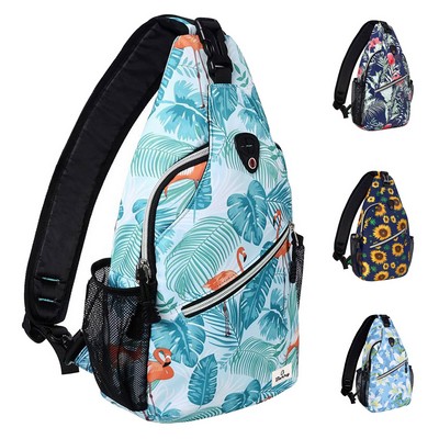 Women's Polyester Full Color Printing Crossbody Chest Bag