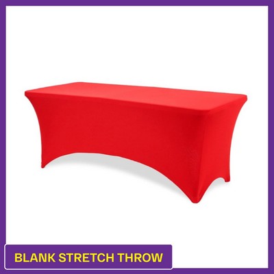 Red - 6ft Blank (No Imprint) Hemmed Stretch Throw - 4 Sided