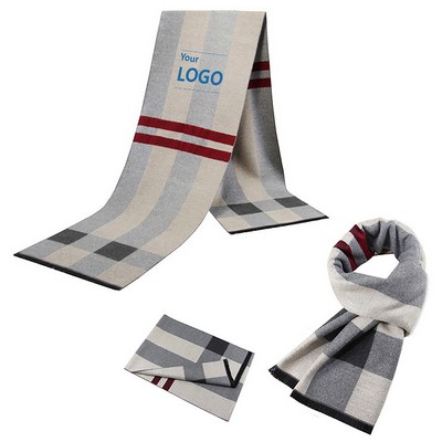 Mens Cotton Plaid Winter Scarf