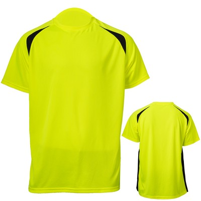 Hi Viz Non-ANSI Two Tone Birdseye Mesh Safety T-Shirt