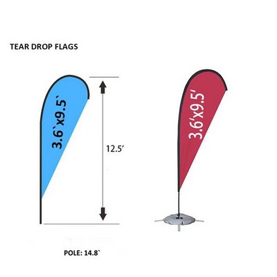 Double Sided Tear Drop Sign Flag Kit - 12.5 Inches