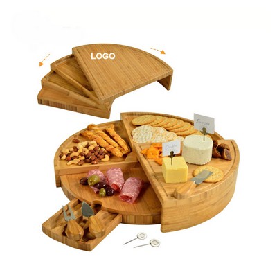 Rotatable Bamboo Cheese Board