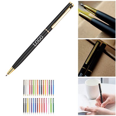 Slim Metallic Retractable Ballpoint Pen