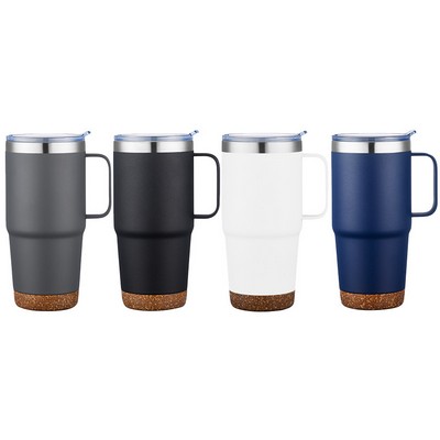 24oz. Travel Mug with Cork Bottom & Lid