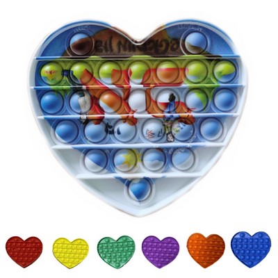 Heart Shape Reliever Fidget Toy (Full Color Printing )