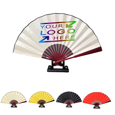 Full-Color Large Bamboo Silk Folding Fan