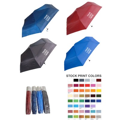 42"Arc, Mini Folding Umbrella, manual open, manual close, prepack assortment