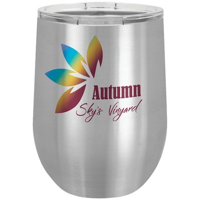 Stainless Steel 12 oz. Sublimatable Polar Camel Stemless Wine Tumbler with Lid FULL COLOR