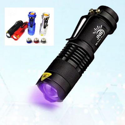 Zoomable Tactical UV LED Flashlight