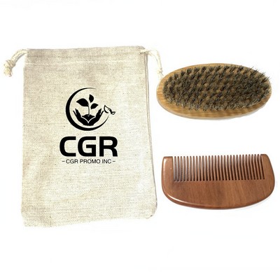 Men Beard Brush And Comb Set