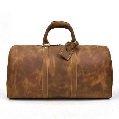 The Bjarke Weekender Handcrafted Leather Duffle Bag (23.6"x11.8"x11.8")