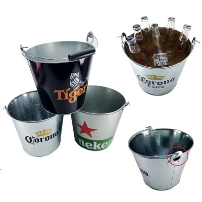 Full Color 5L Ice Metal Bucket With Opener