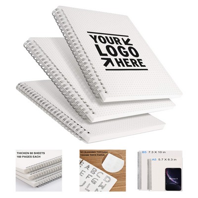 5.7 x 8.3 Inch 160-Page Dot Grid Spiral Notebook