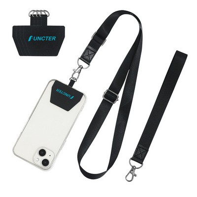 Nylon Phone Lanyard With 2 Pads Compatible With All Smart phone