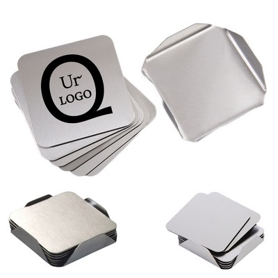 Square Stainless Steel Coaster Set