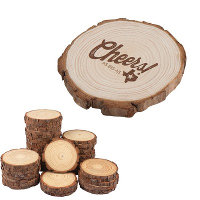 Natural Wood 4" Circular Coasters