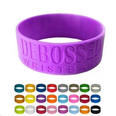 1" Debossed and Ink Filled Silicone Bracelet