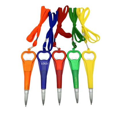 Multi-functional Bottle Opener Lanyard Ballpoint Pen