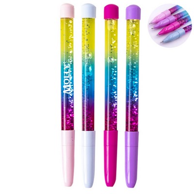 Glitter Liquid Sand Bling Rainbow Dynamic Crystal Ball Pen