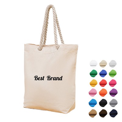 Reusable Canvas Tote Bag With Rope Handles