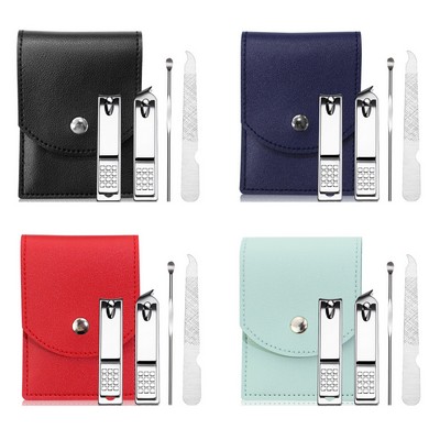 4-Piece Nail Clipper Set With PU Pouch