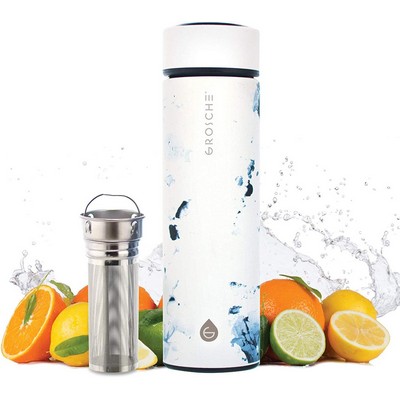 Chicago Double Walled S.Steel infuser tea tumbler - White Marble