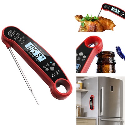 Foldable Digital Instant Thermometer With Bottle Opener